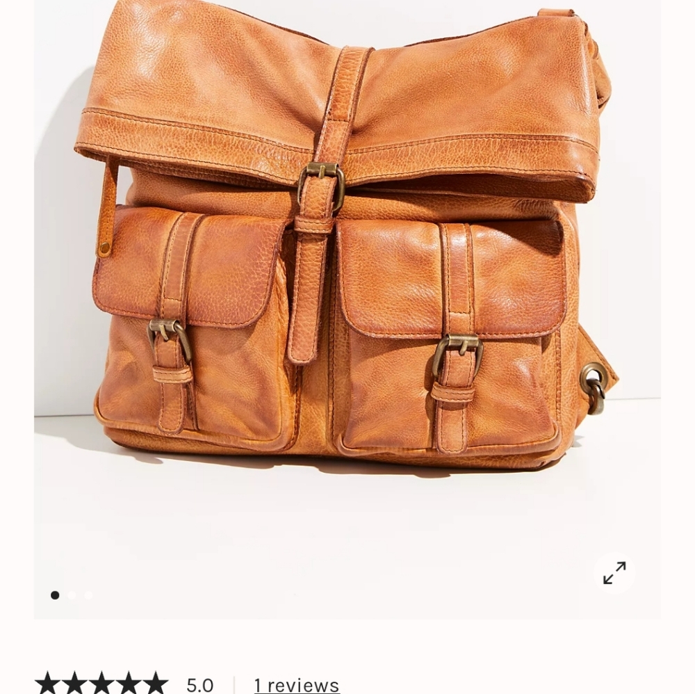 Free People Moab Leather Messenger Bag